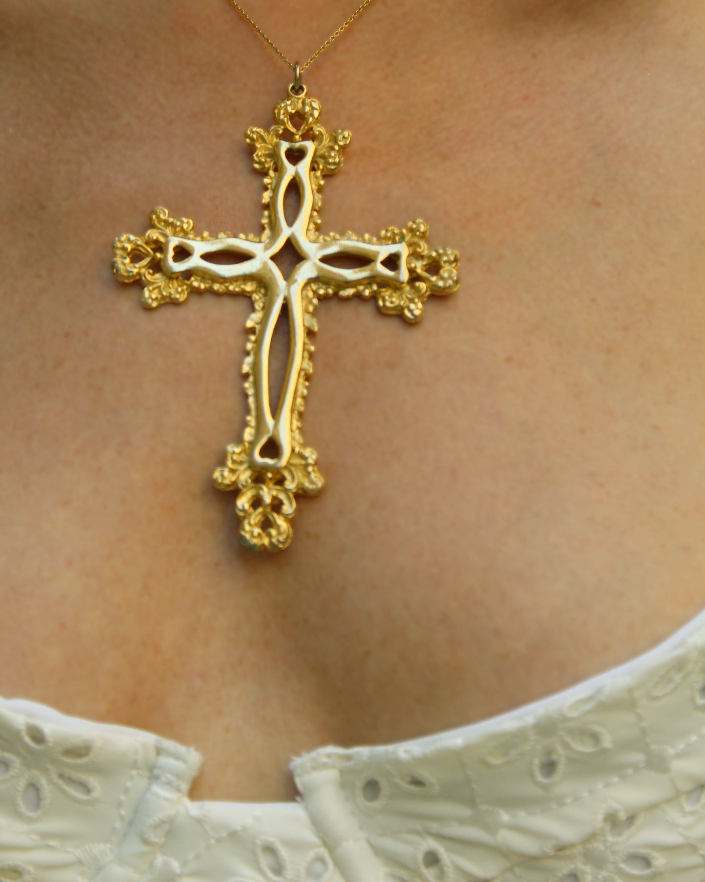 Vintage Large Gold Baroque Cross
