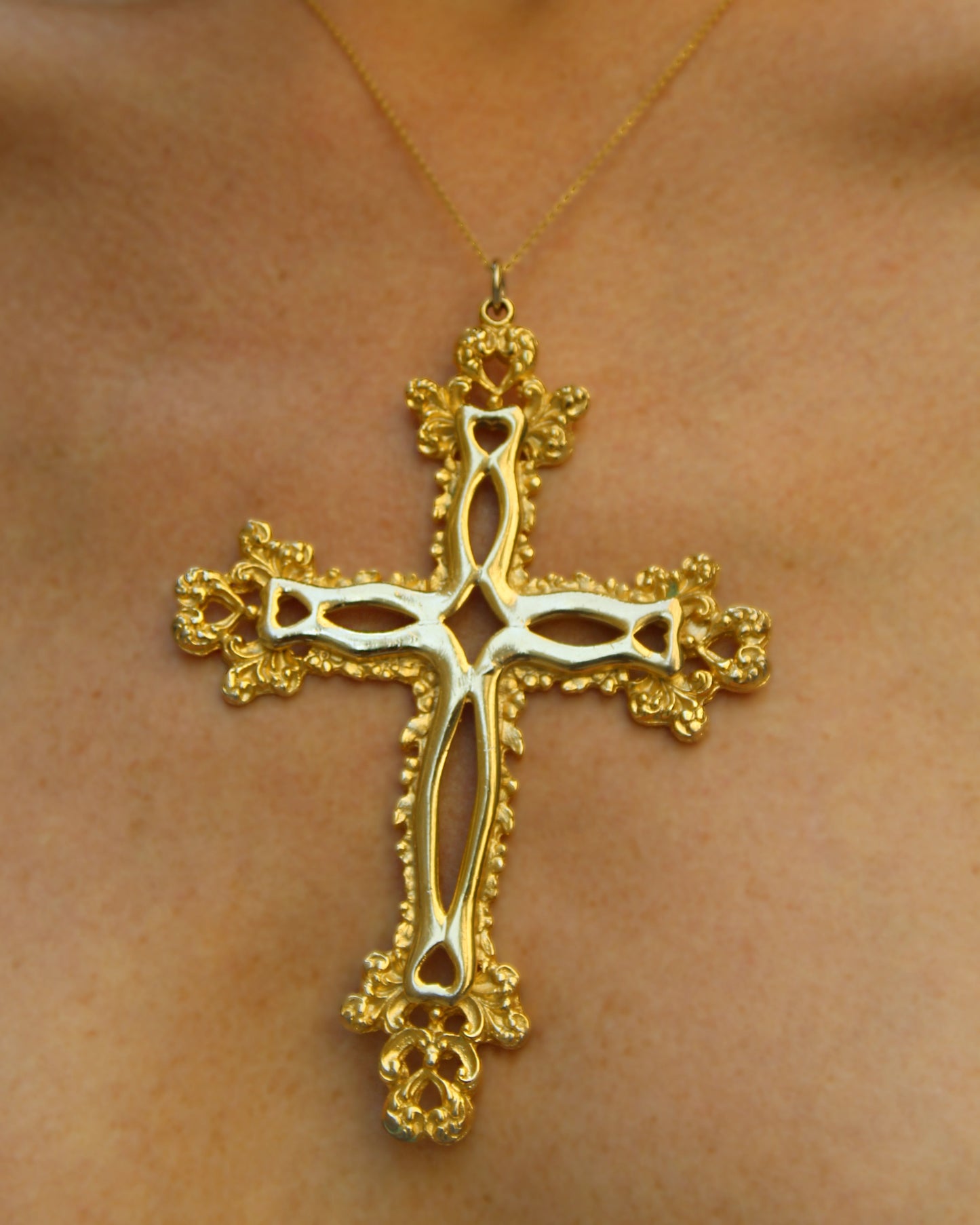 Vintage Large Gold Baroque Cross