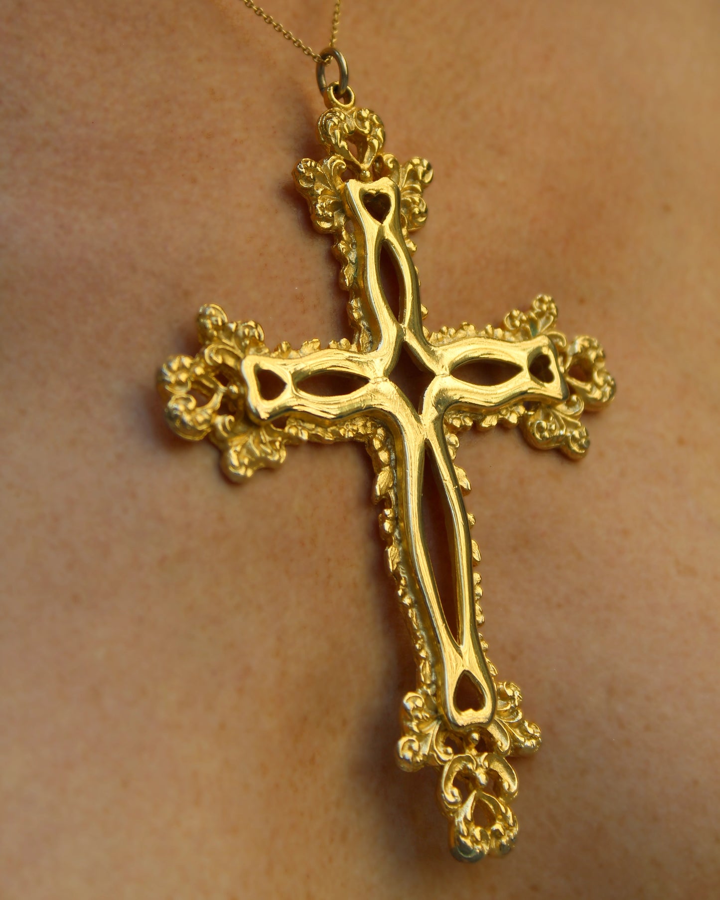 Vintage Large Gold Baroque Cross