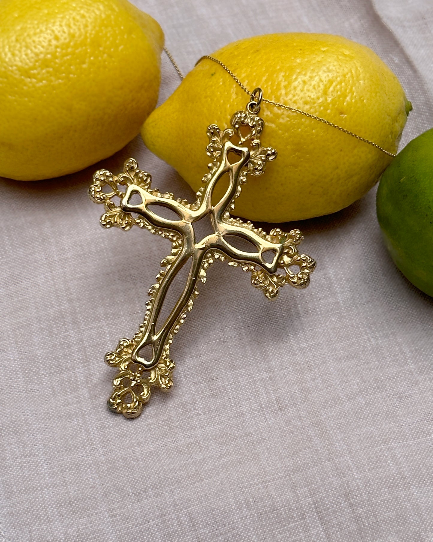 Vintage Large Gold Baroque Cross