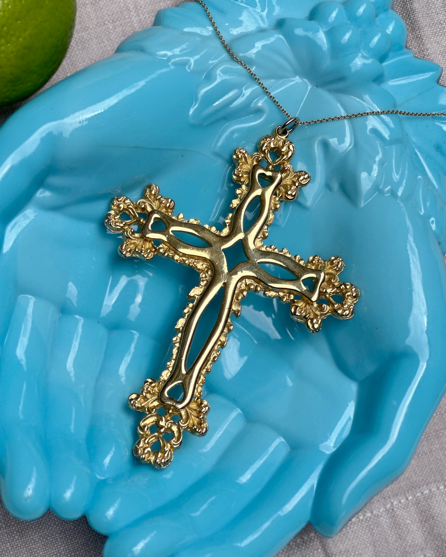 Vintage Large Gold Baroque Cross