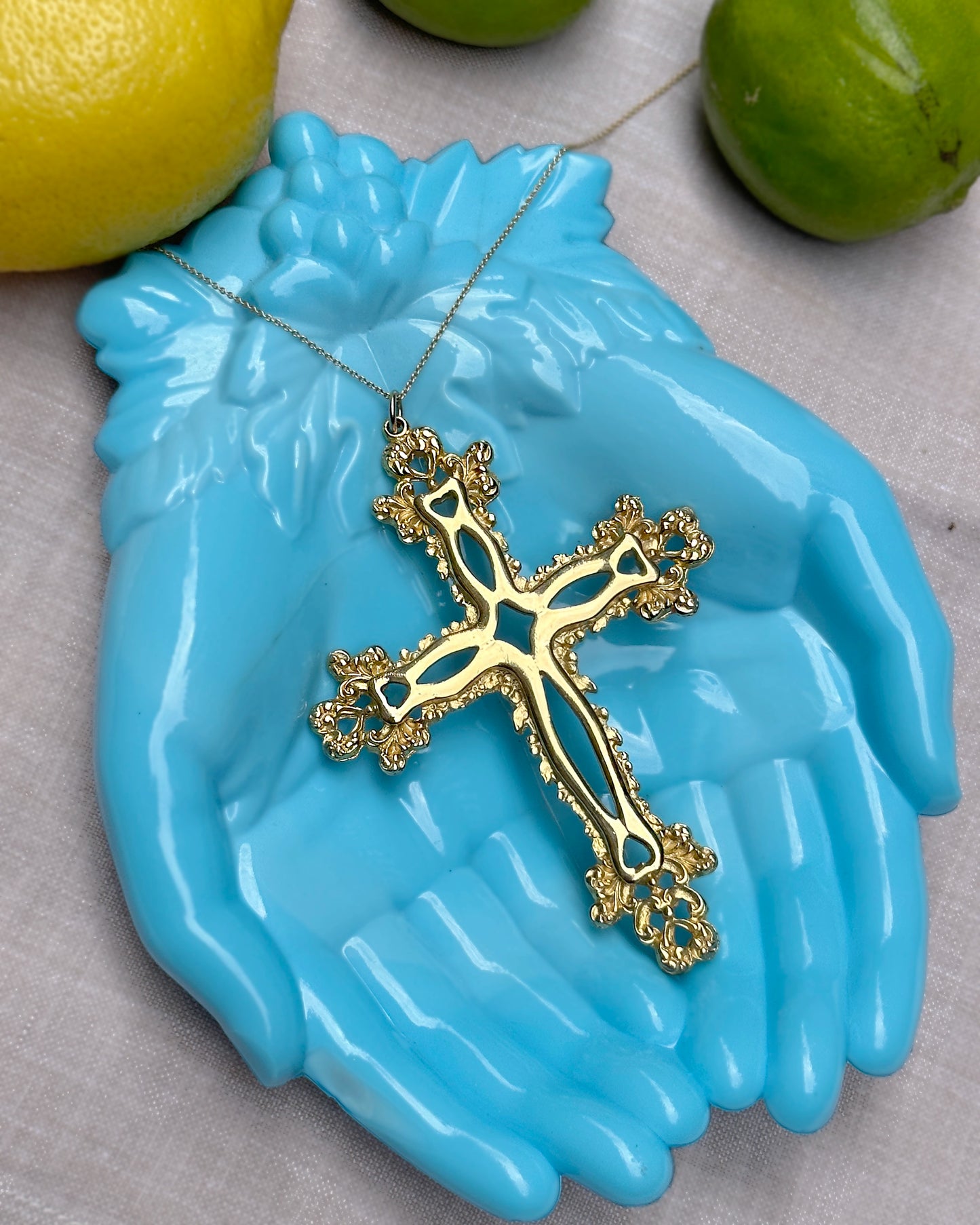 Vintage Large Gold Baroque Cross