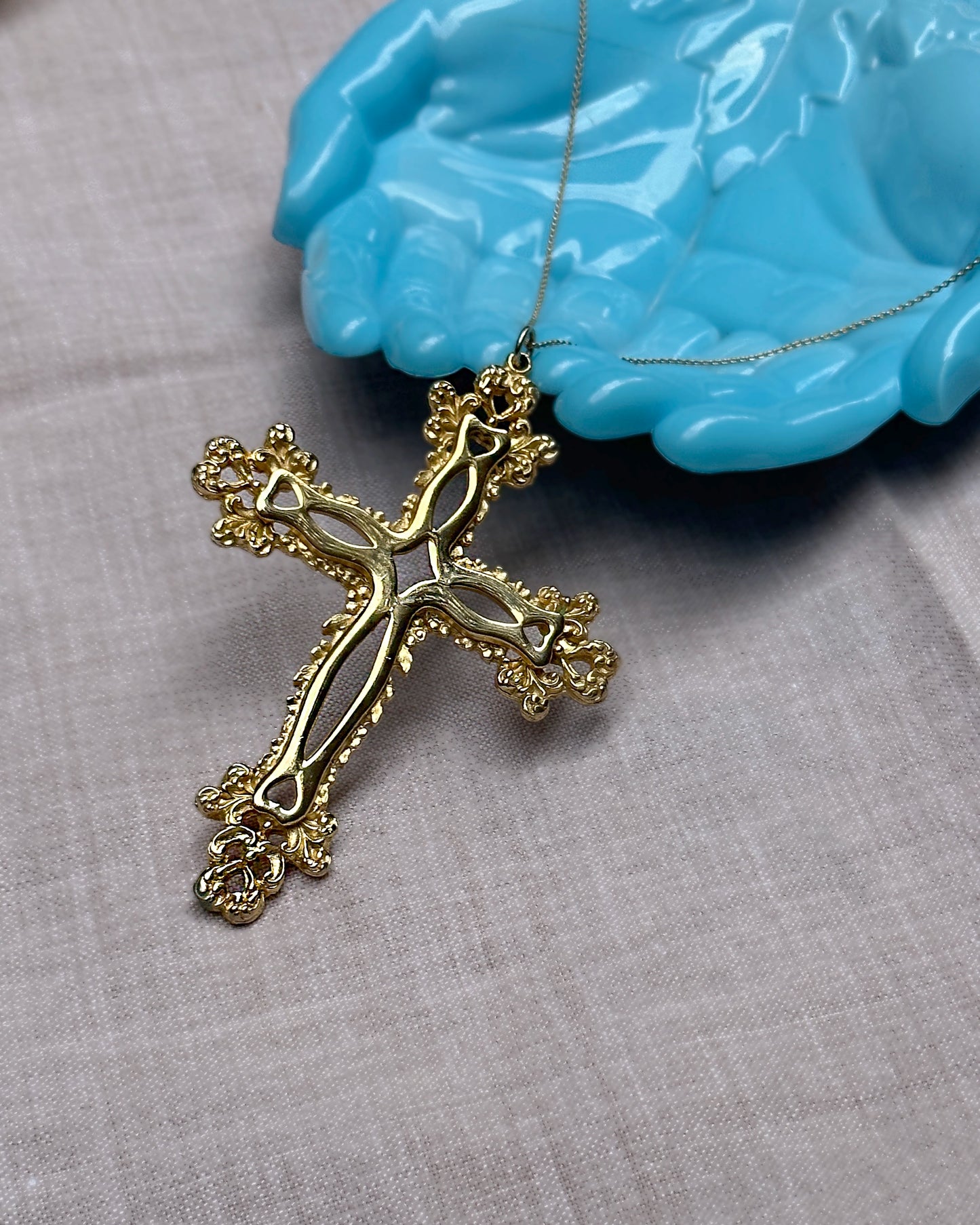 Vintage Large Gold Baroque Cross