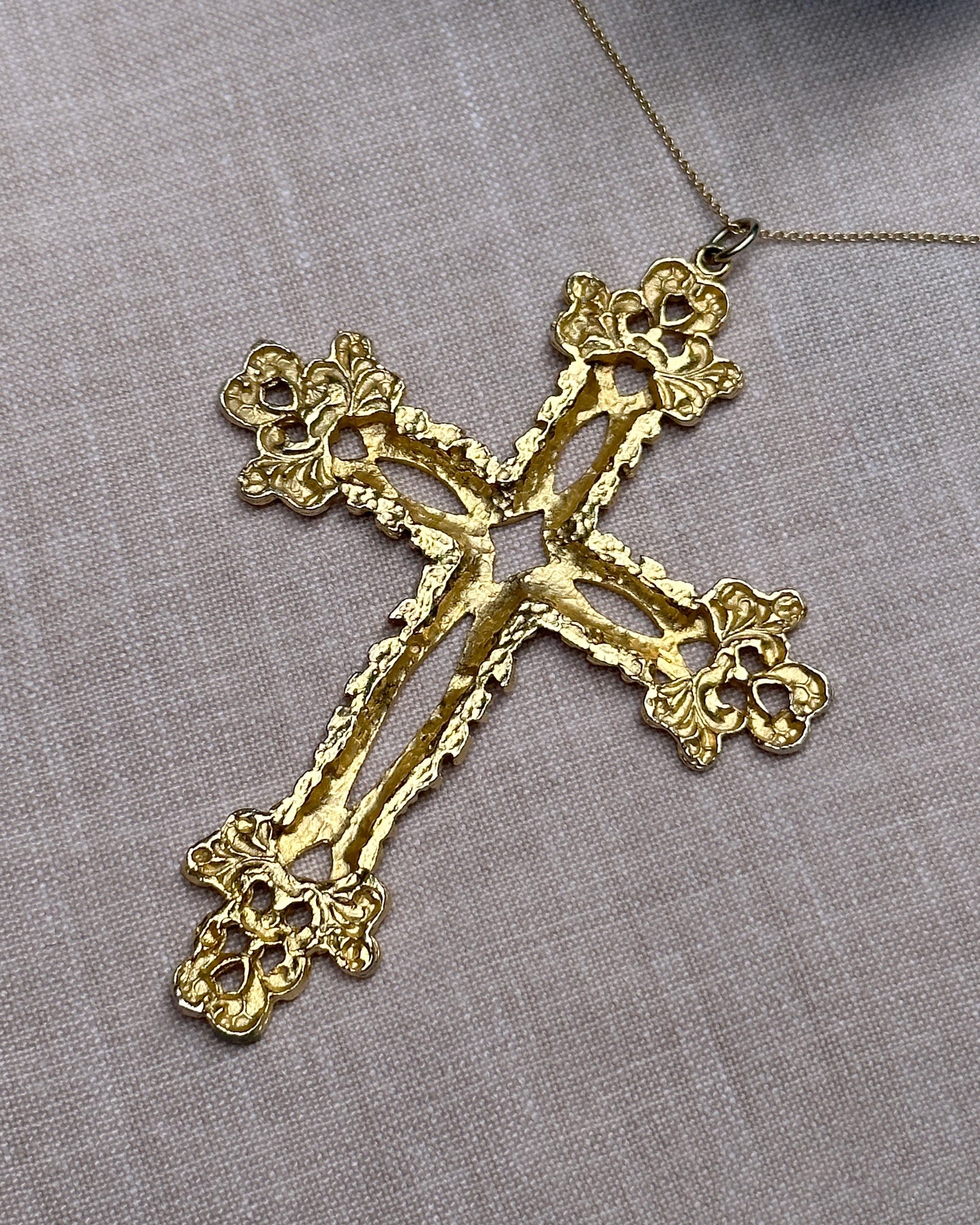 Vintage Large Gold Baroque Cross