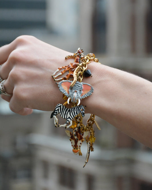 Rare Vintage Gold  Safari Charm Bracelet by Lunch at the Ritz