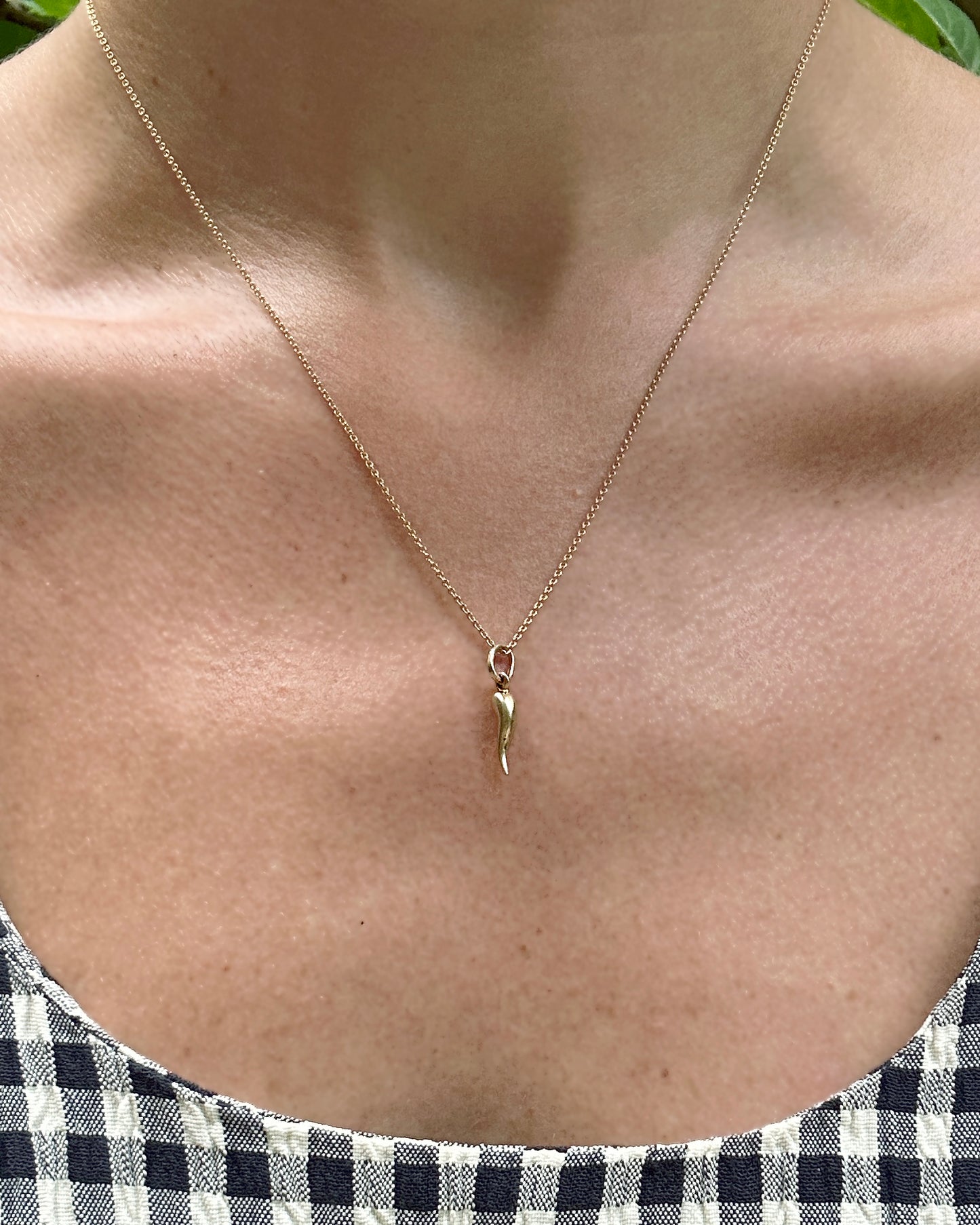 Vintage 14k Gold Cornicello Italian Horn Pendant