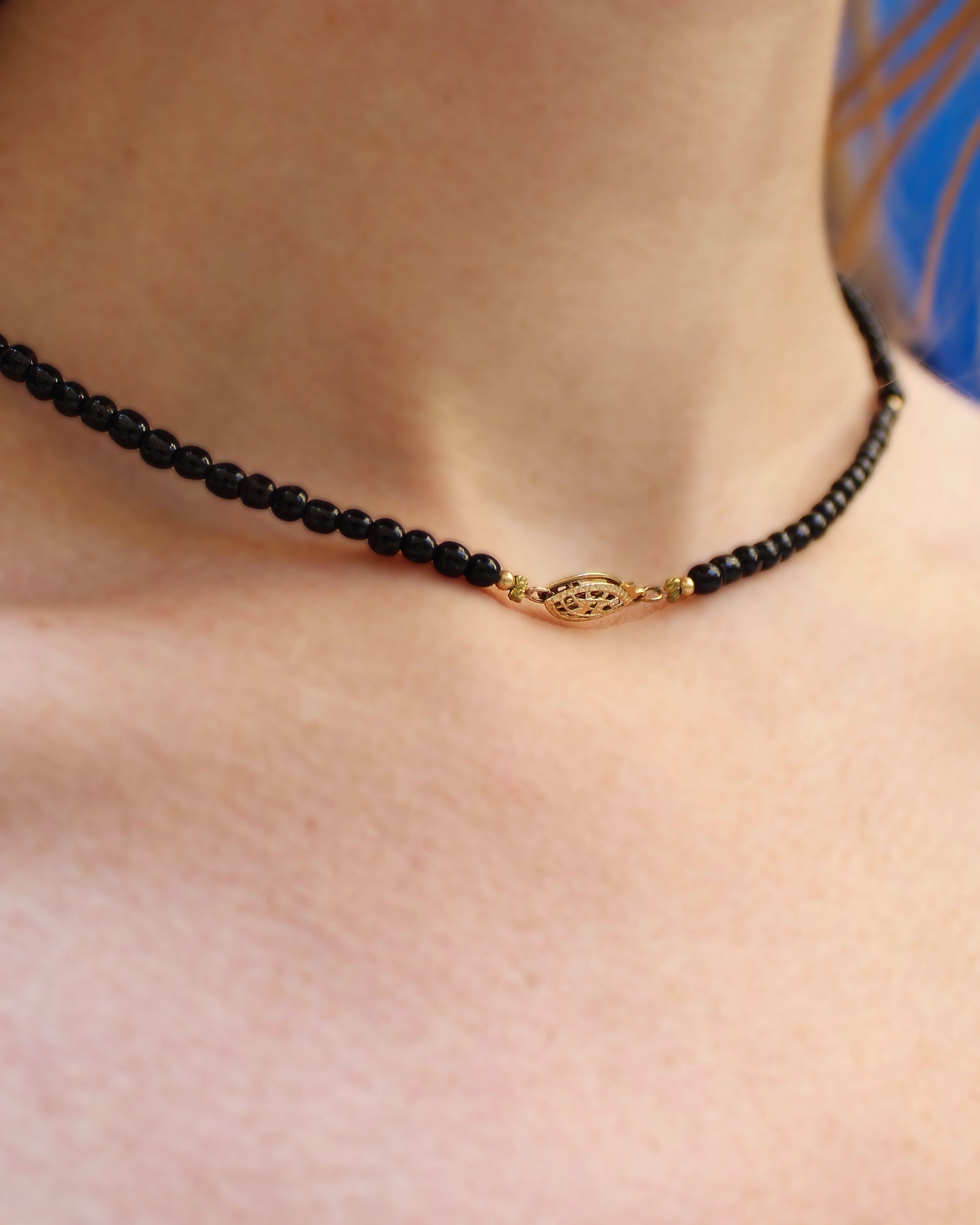 Victorian 10k Gold & Jet Choker