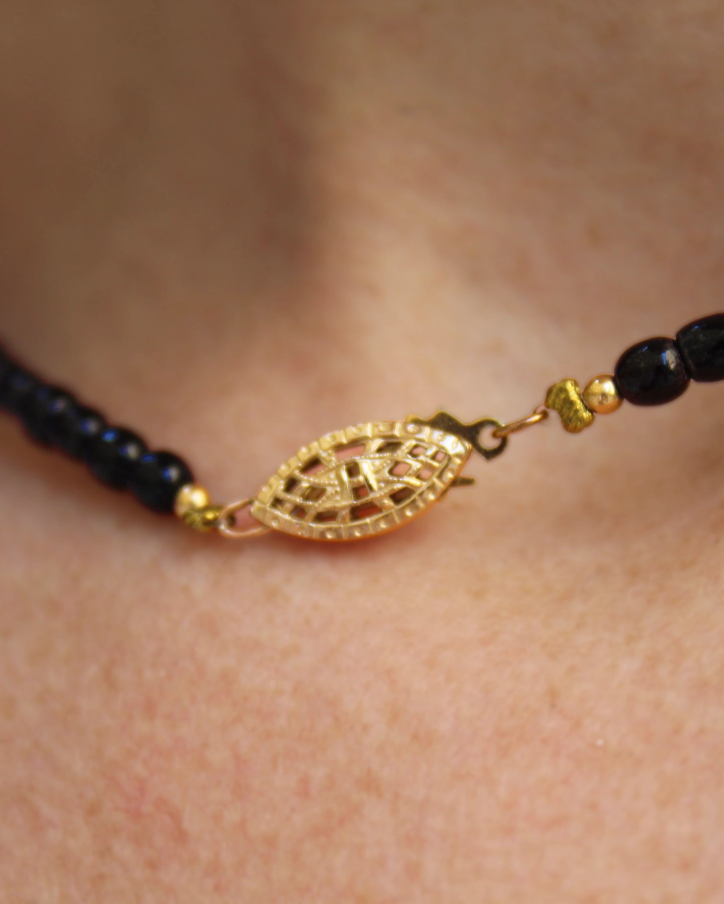 Victorian 10k Gold & Jet Choker