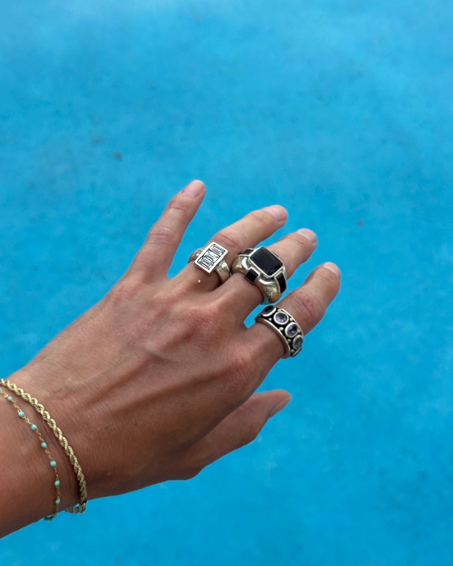 Vintage Bezel-Set Emerald-Cut Ring