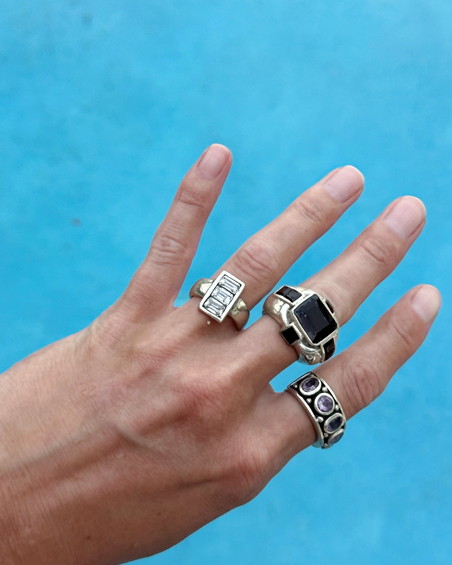 Vintage Bezel-Set Emerald-Cut Ring