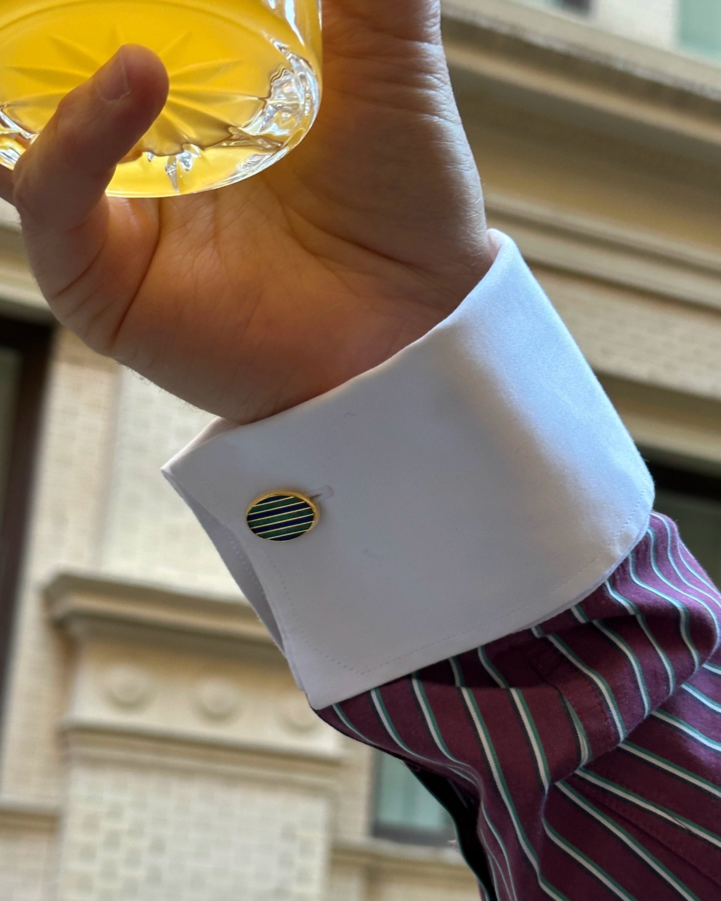 Vintage Striped Enamel Cufflinks