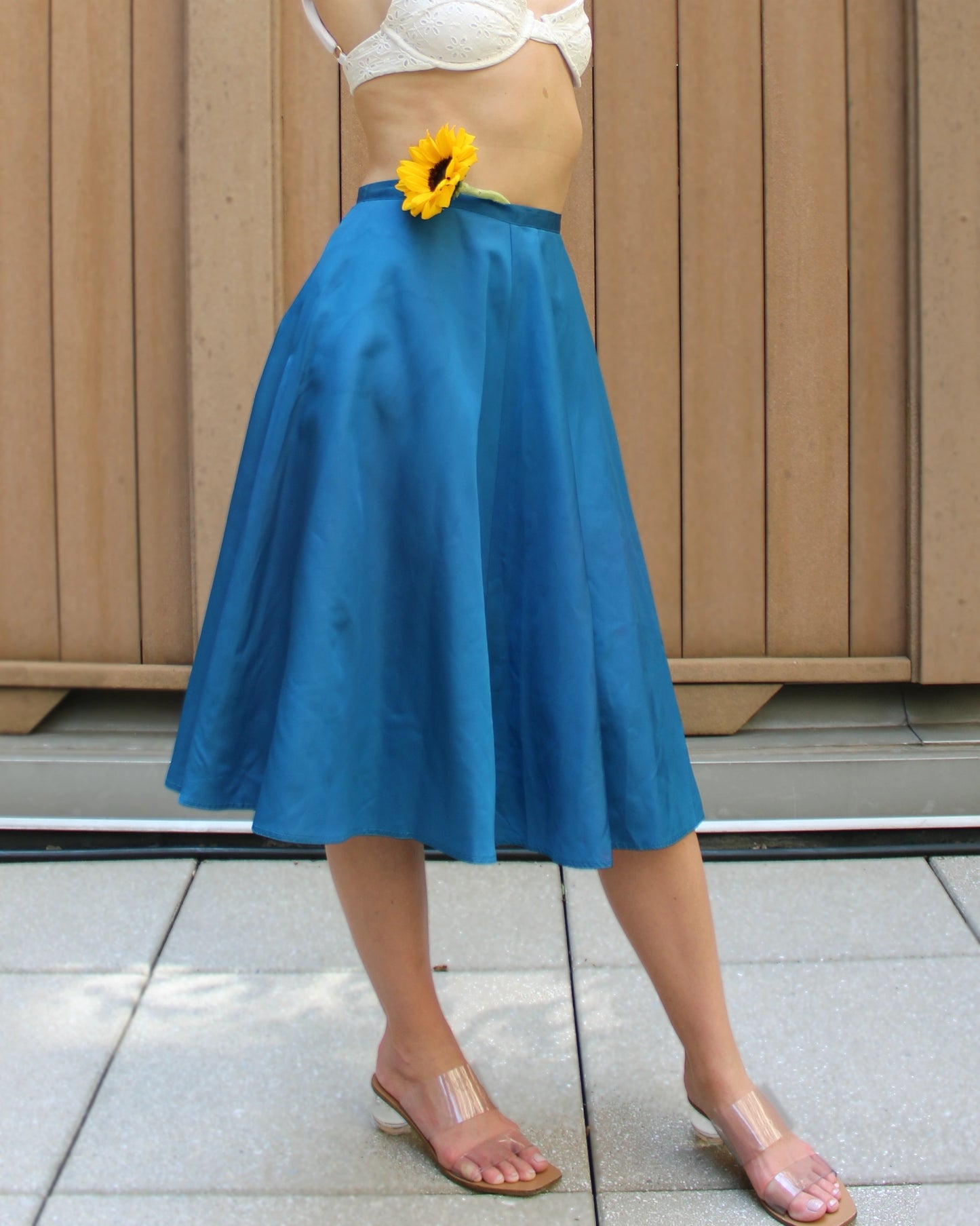 Vintage 1950s Taffeta Circle Skirt
