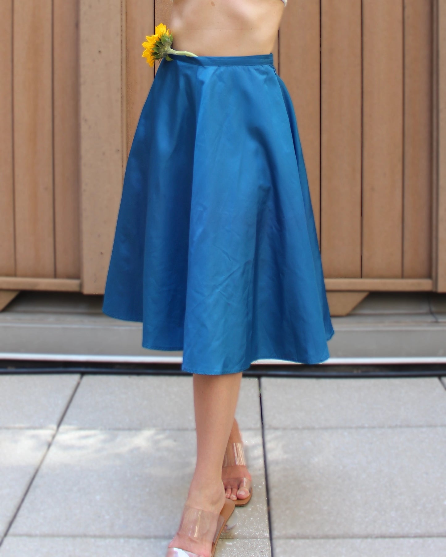 Vintage 1950s Taffeta Circle Skirt