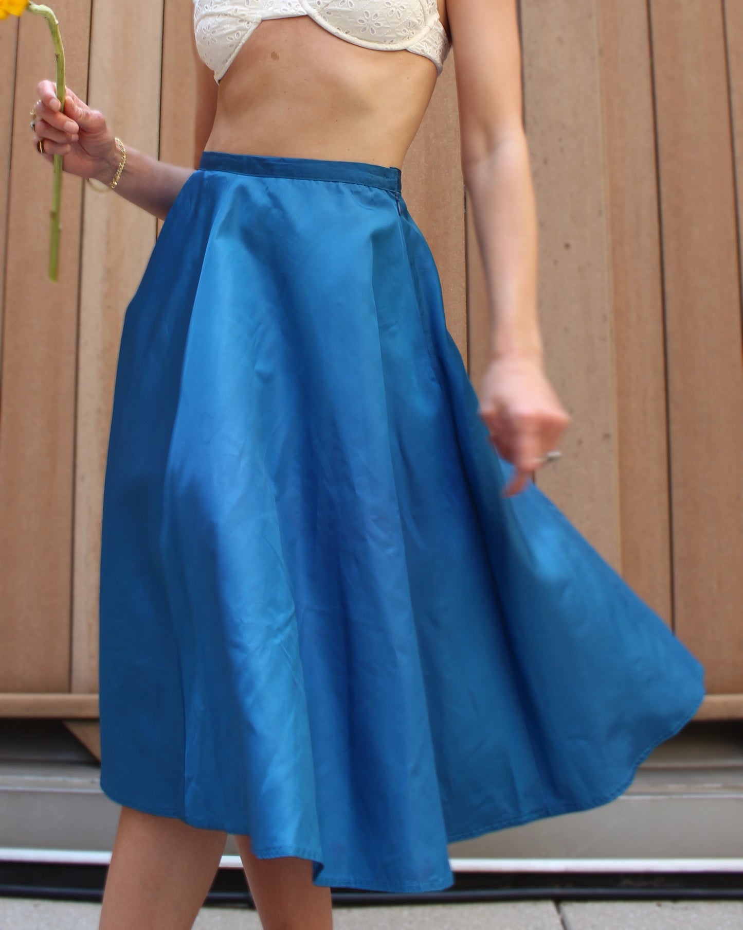 Vintage 1950s Taffeta Circle Skirt