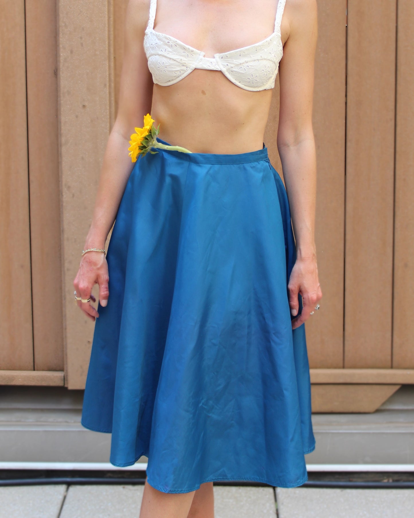 Vintage 1950s Taffeta Circle Skirt