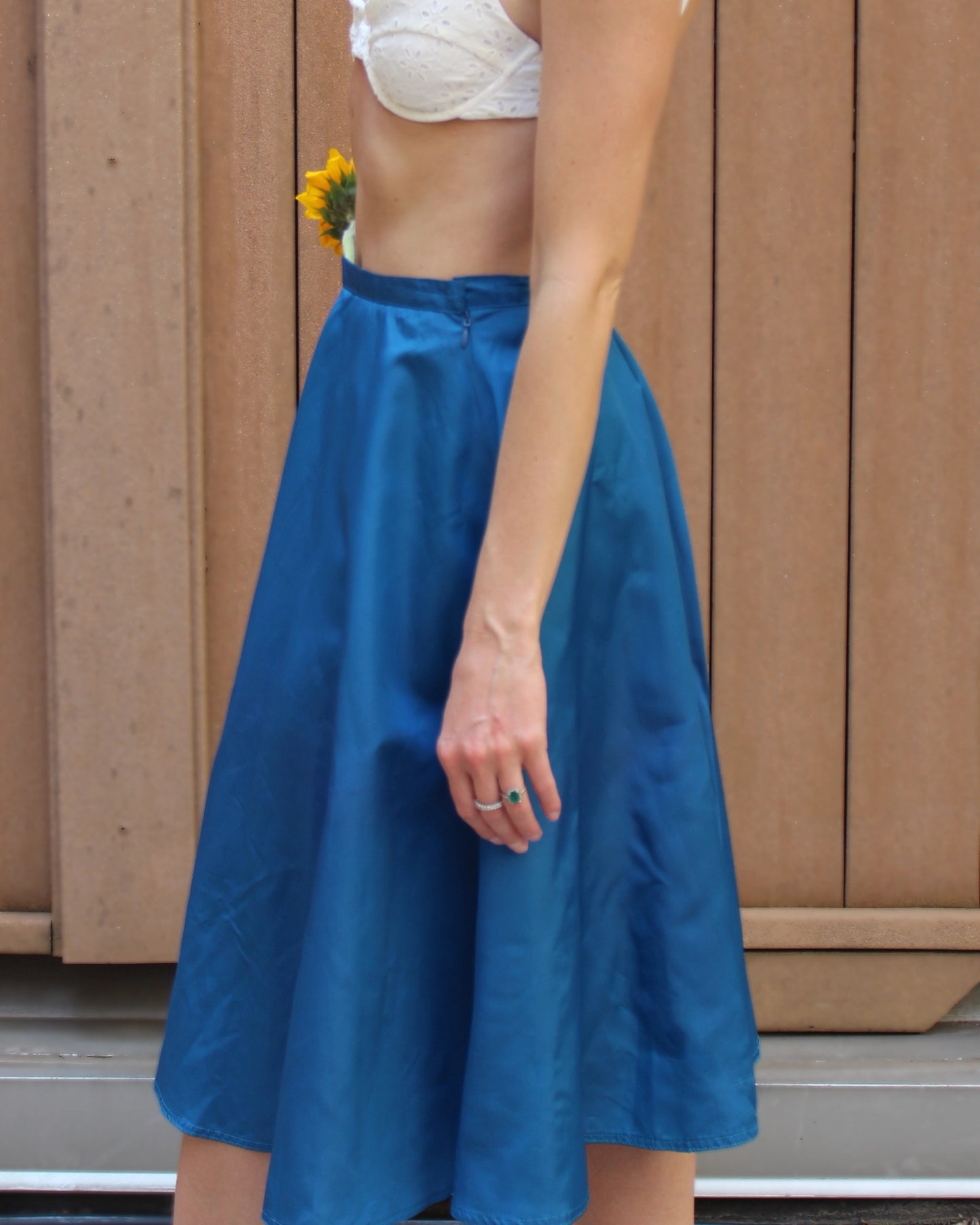 Vintage 1950s Taffeta Circle Skirt