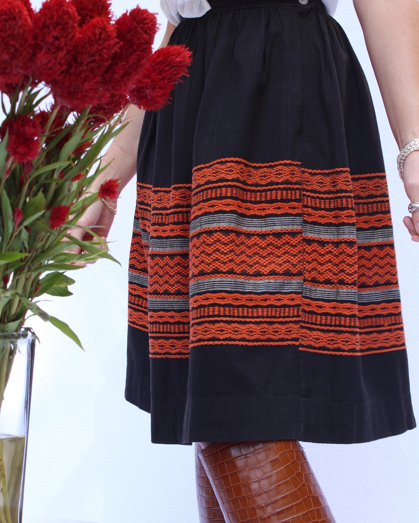 Vintage 1950s Mexican Embroidered Circle Skirt