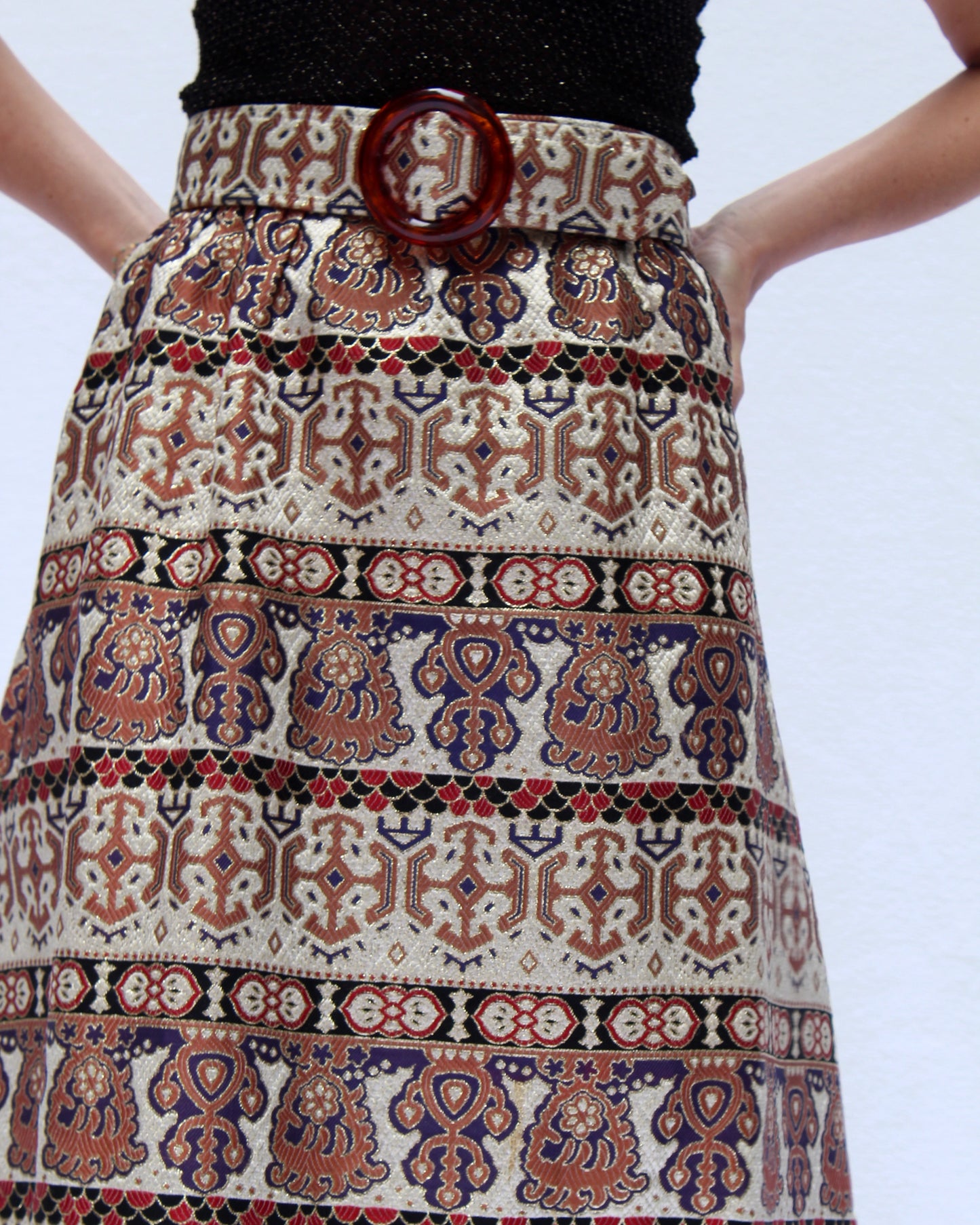 1960s Metallic Brocade Maxiskirt