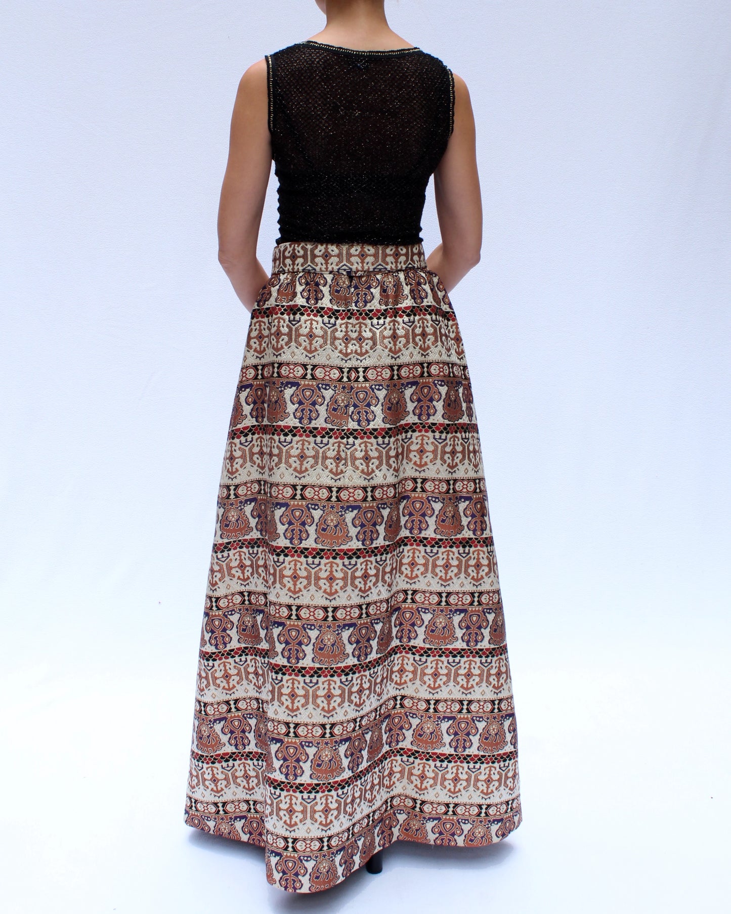 1960s Metallic Brocade Maxiskirt