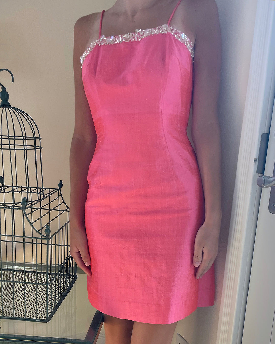 Vintage 1960s Silk Mini Wiggle Dress