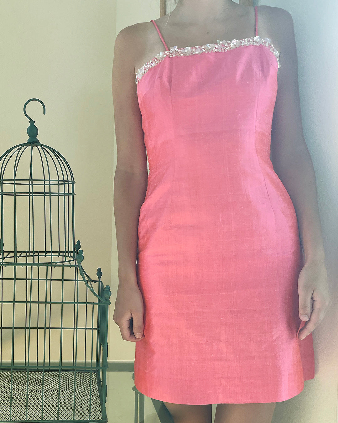 Vintage 1960s Silk Mini Wiggle Dress