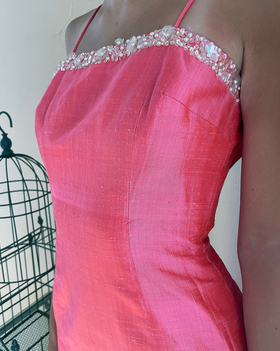 Vintage 1960s Silk Mini Wiggle Dress