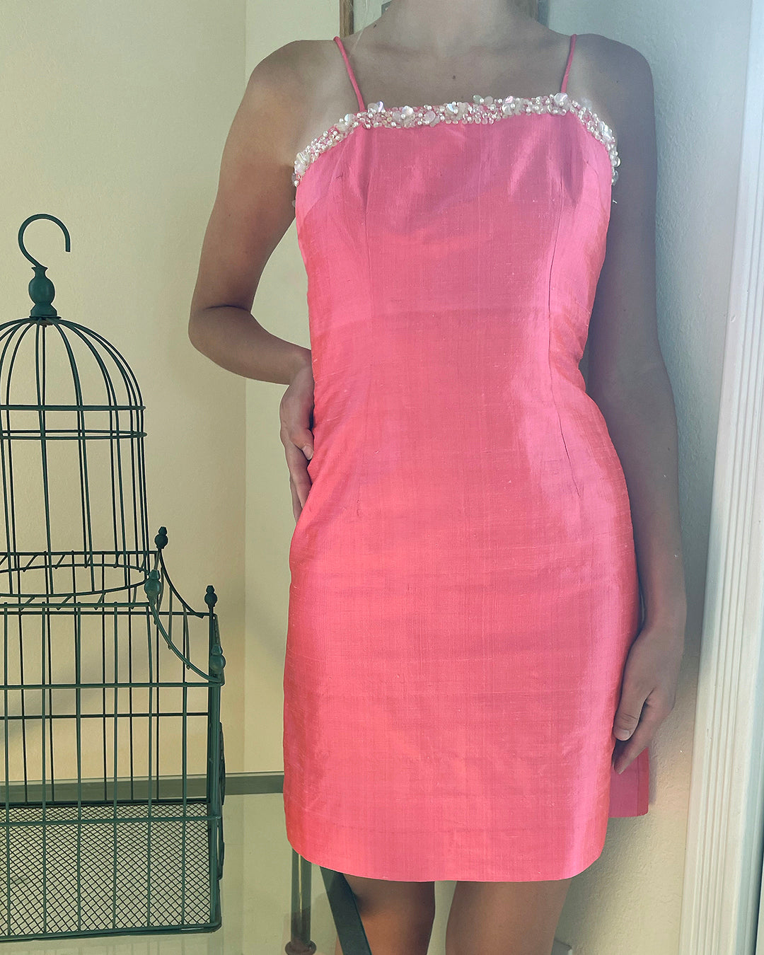 Vintage 1960s Silk Mini Wiggle Dress