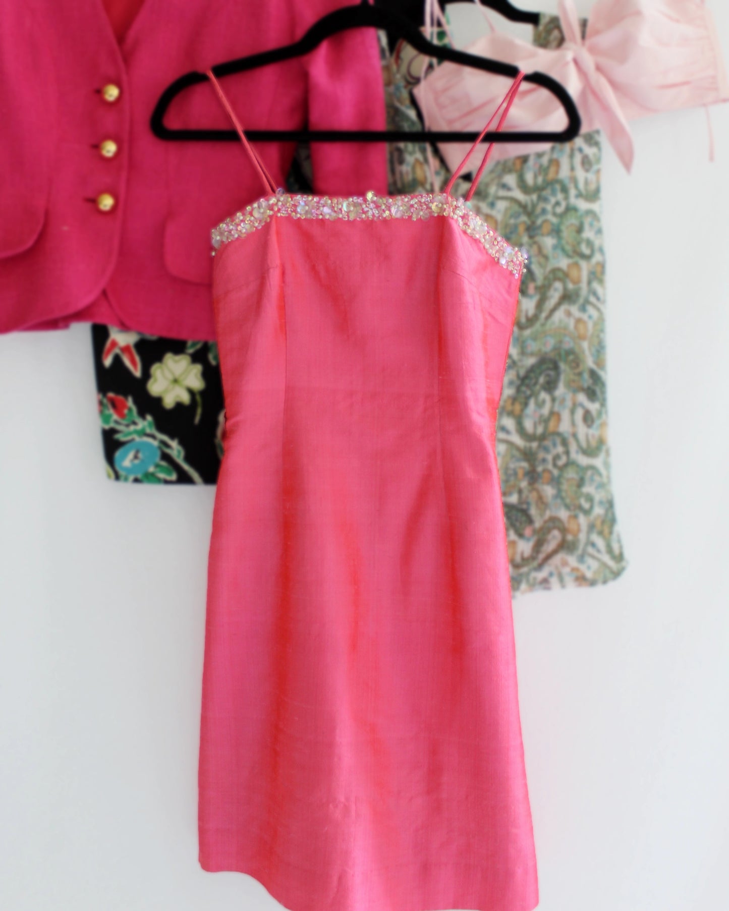 Vintage 1960s Silk Mini Wiggle Dress
