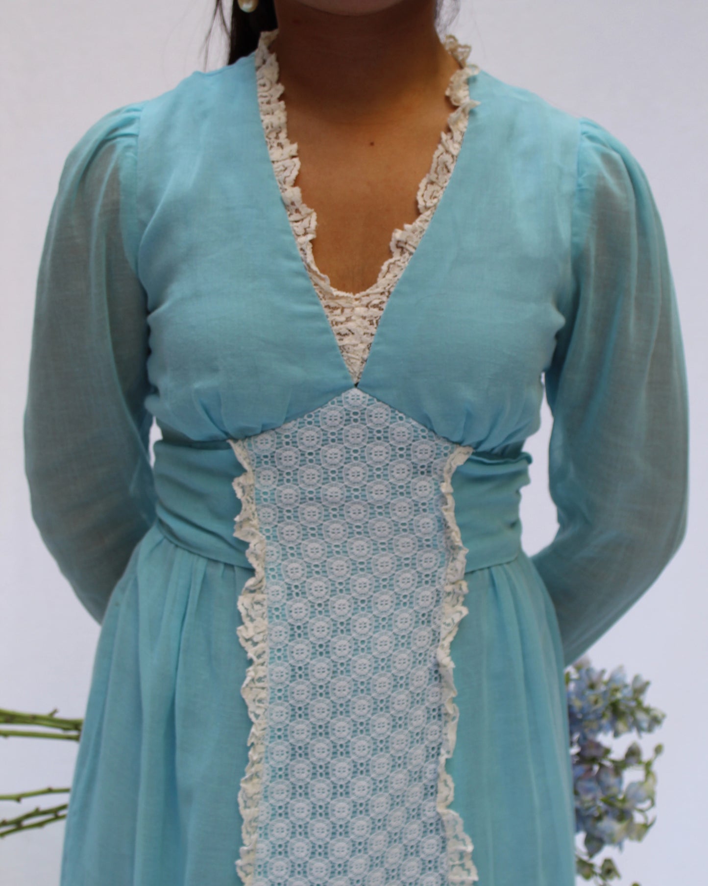 Vintage Romantic Long Sleeve Maxidress