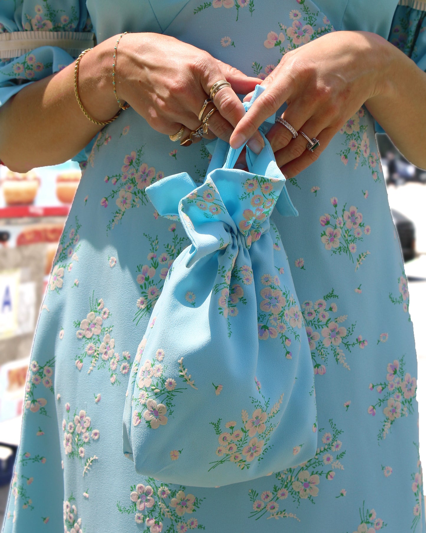 Vintage Floral Puff Sleeve Regency-Core Dress