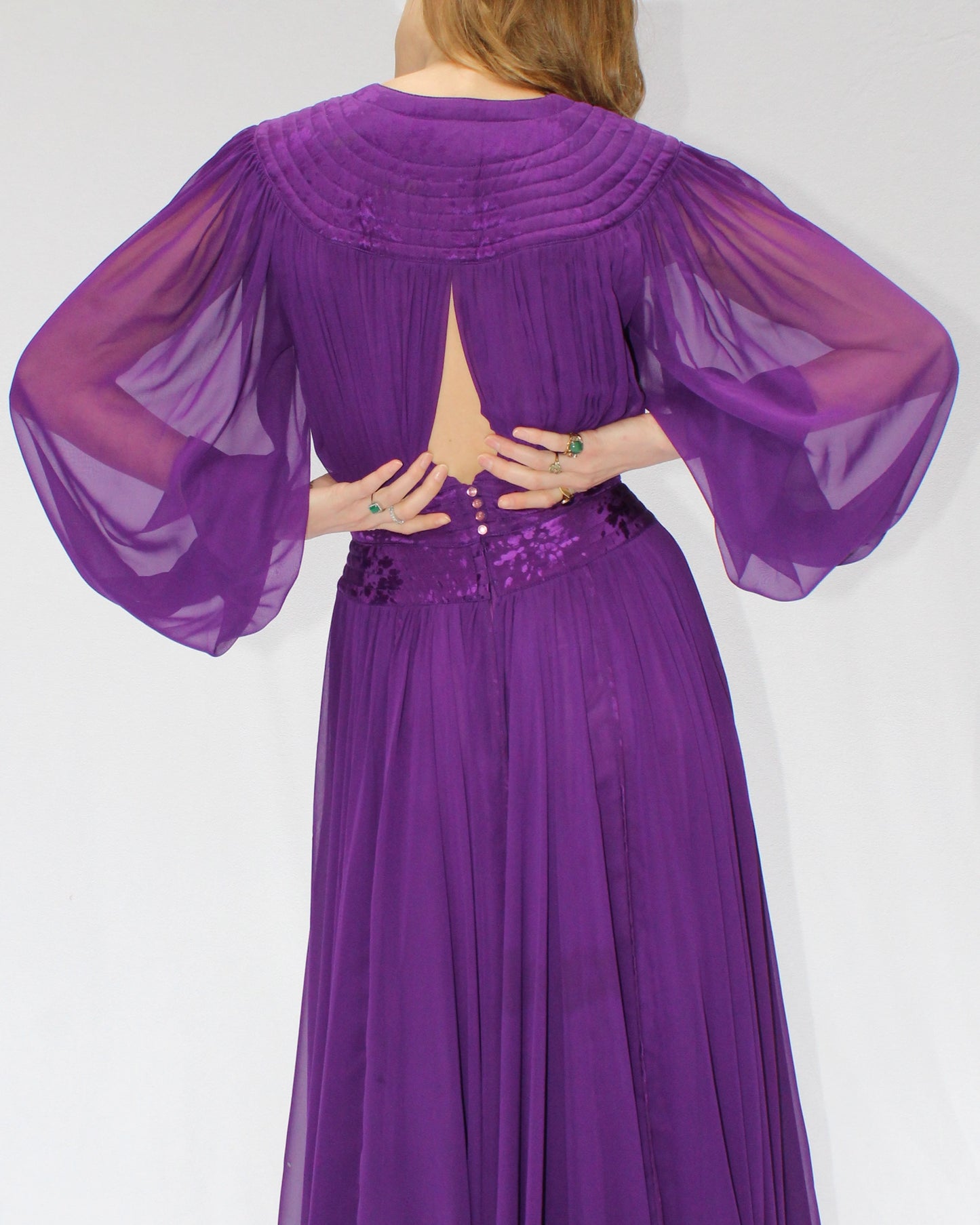 1980s Wayne Clark Long Sleeve Cocktail Dress