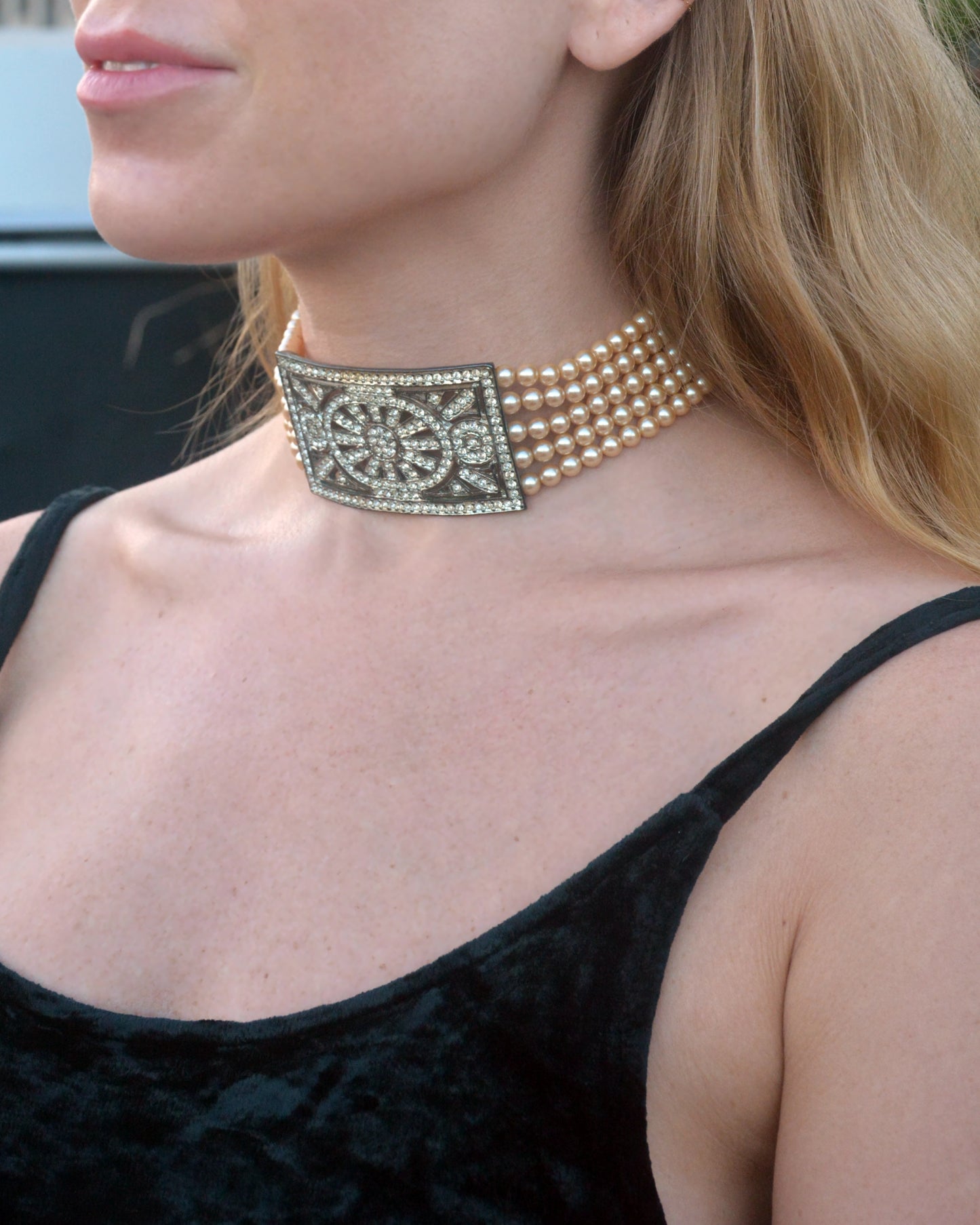 Vintage Edwardian-Style Pearl Choker Necklace