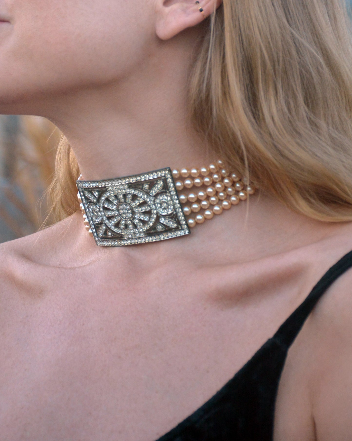 Vintage Edwardian-Style Pearl Choker Necklace