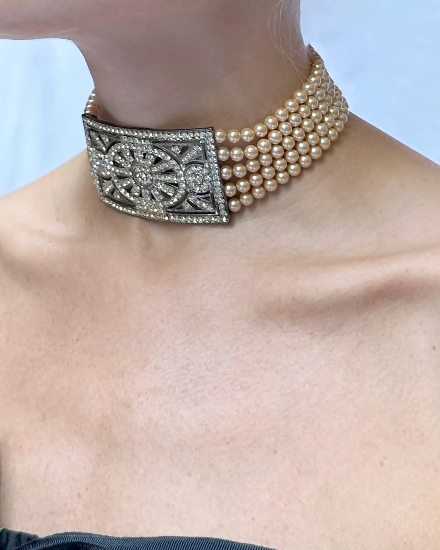 Vintage Edwardian-Style Pearl Choker Necklace