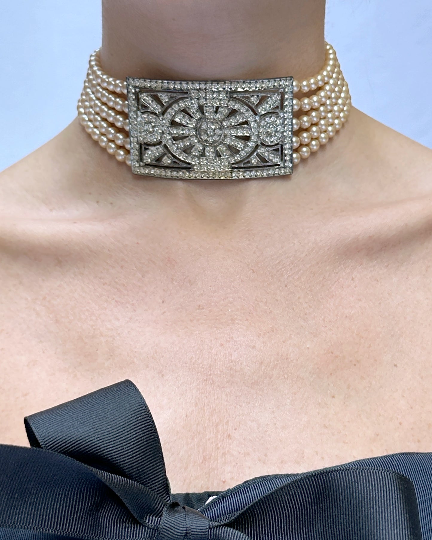 Vintage Edwardian-Style Pearl Choker Necklace