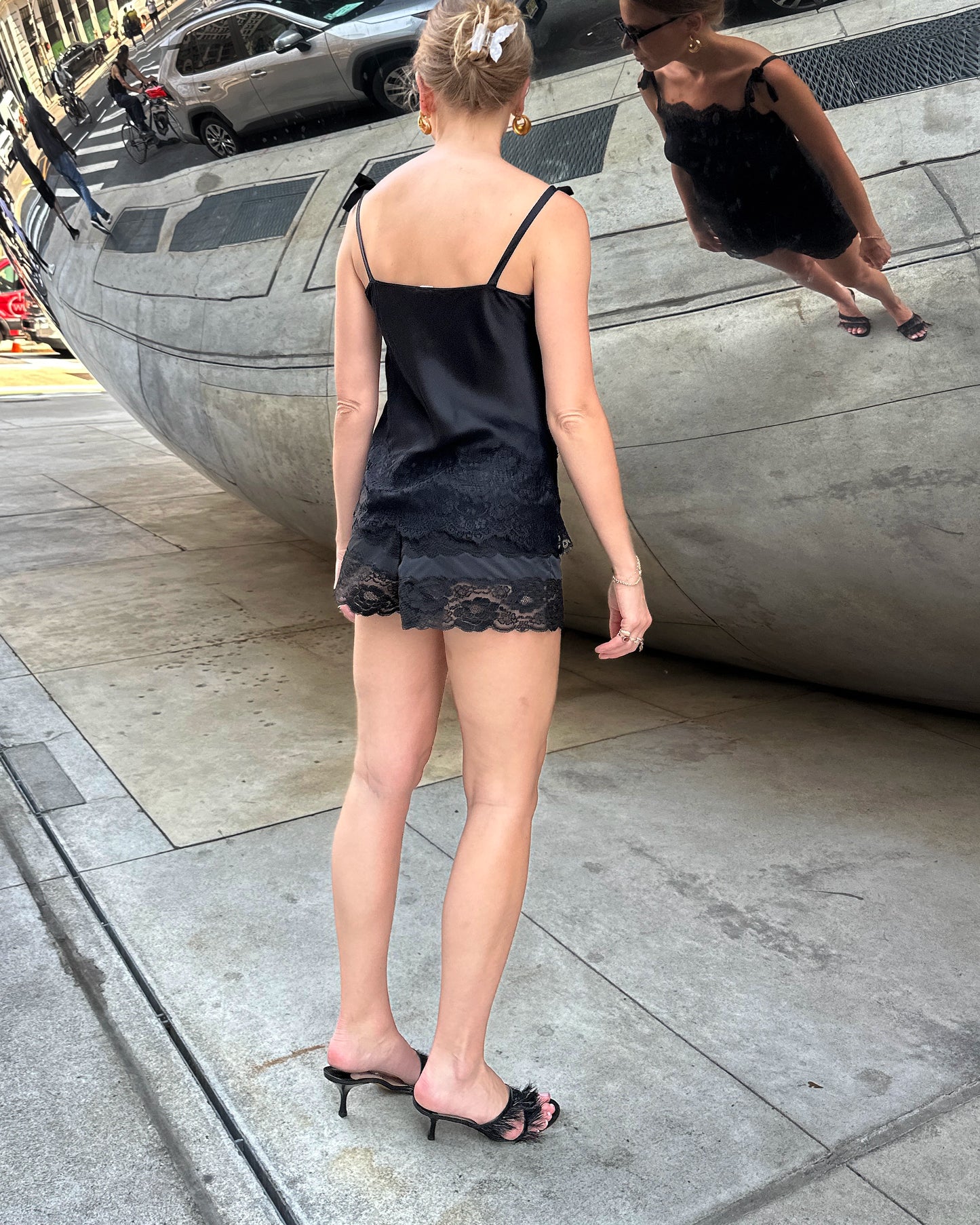 Vintage Italian Black Lace Camisole