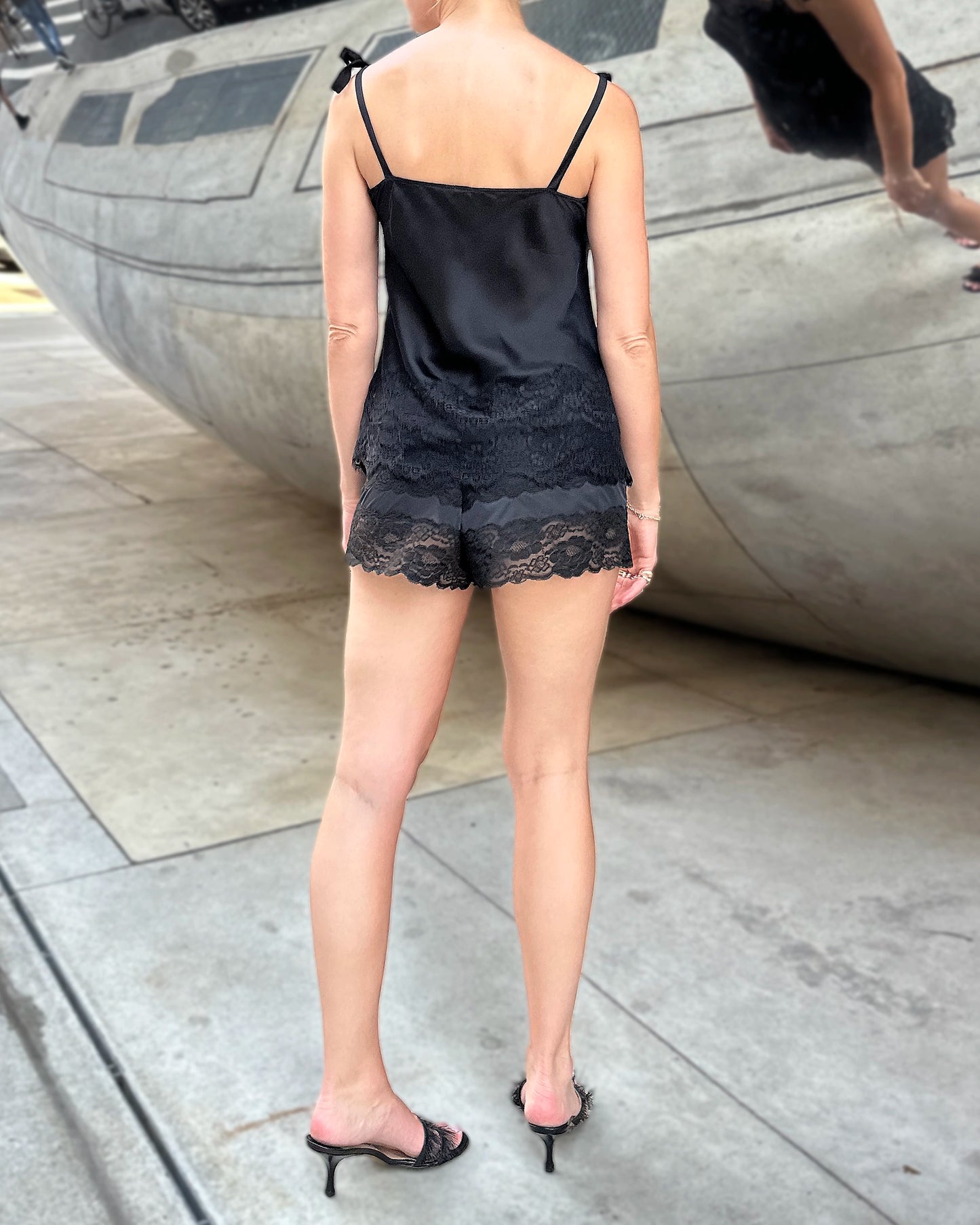 Vintage Italian Black Lace Camisole
