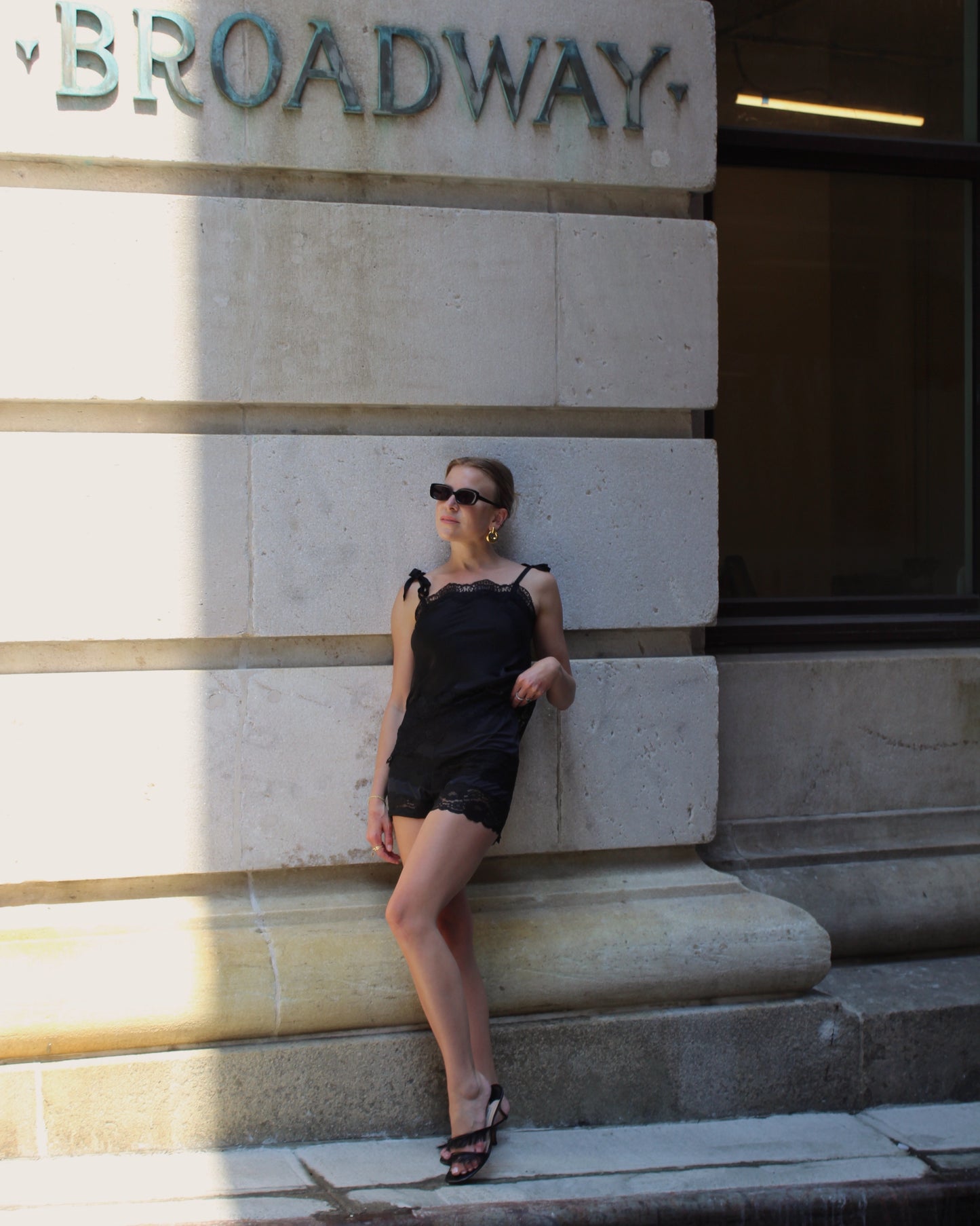 Vintage Italian Black Lace Camisole