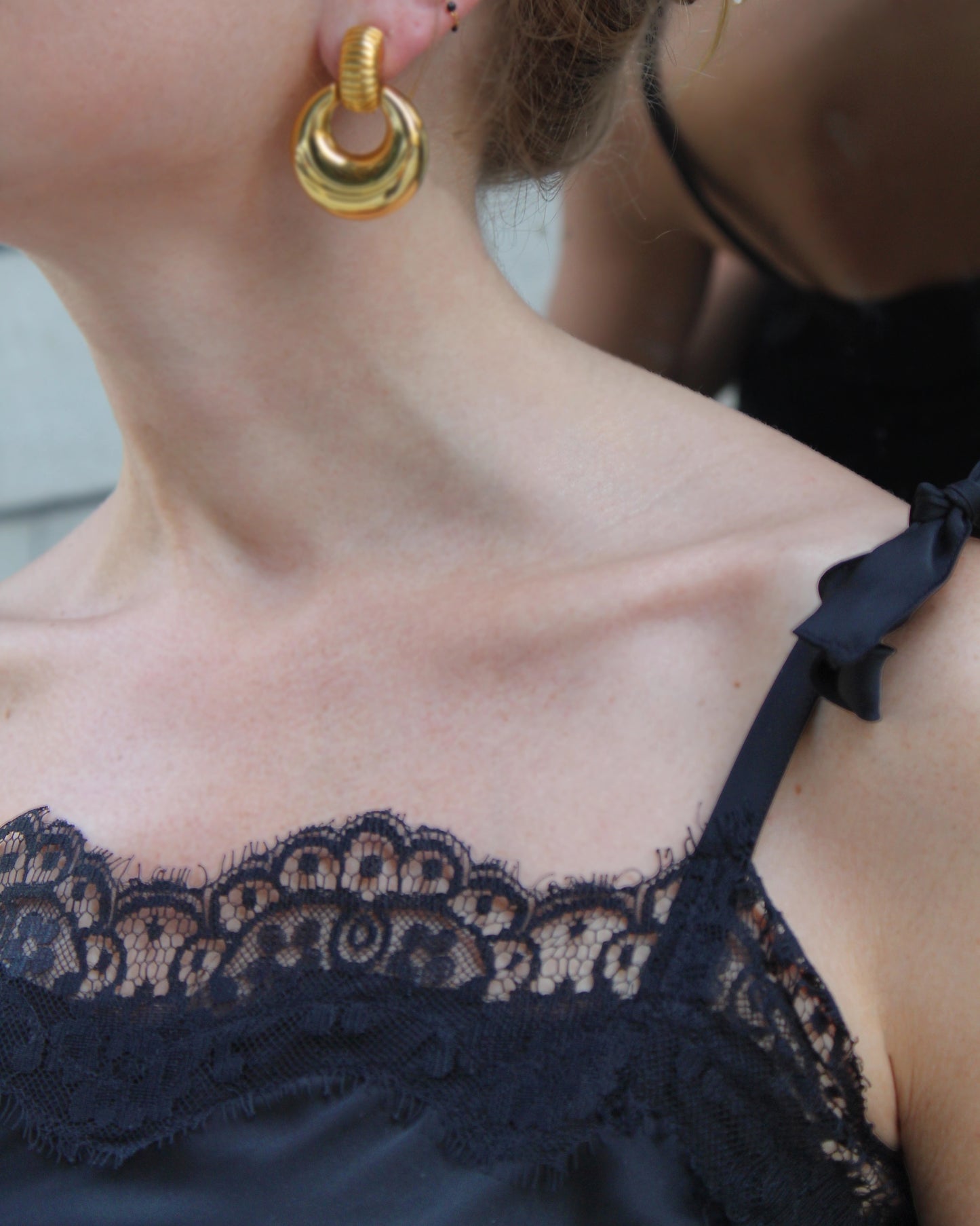 Vintage Italian Black Lace Camisole