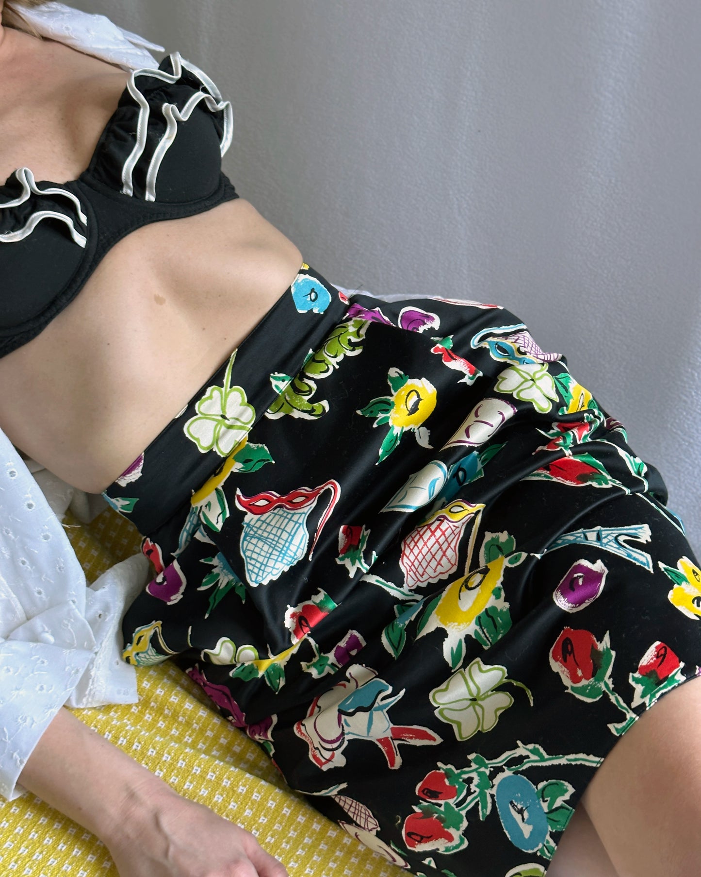 Vintage Christian Lacroix Novelty Print Pegged Skirt