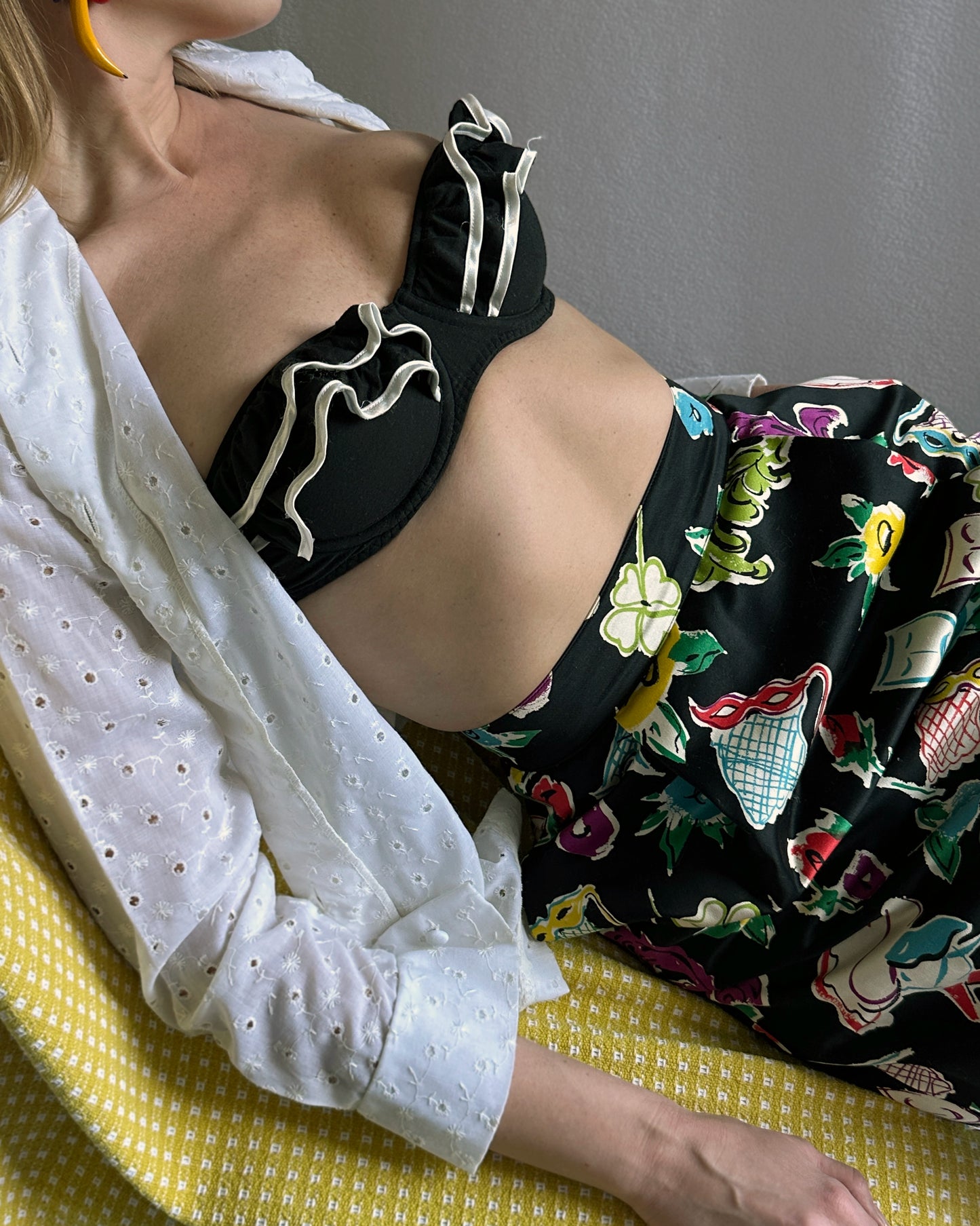Vintage Christian Lacroix Novelty Print Pegged Skirt