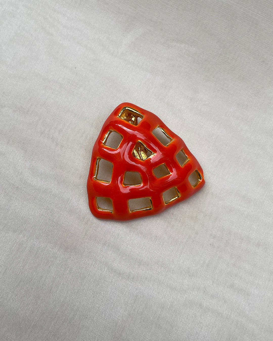 Vintage Artist-Made Enameled Sculpture Earrings