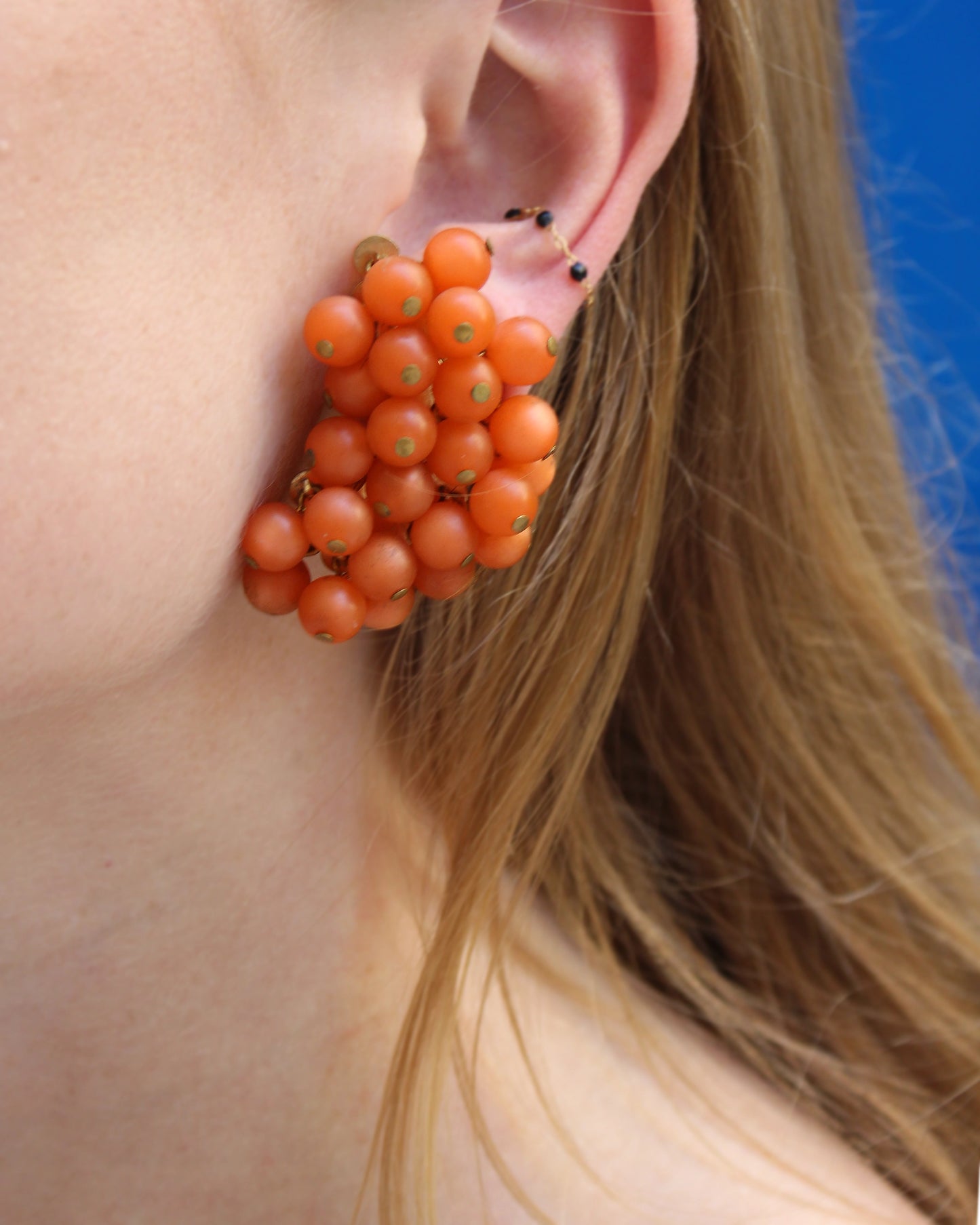 Vintage 1950s Coral Earclips