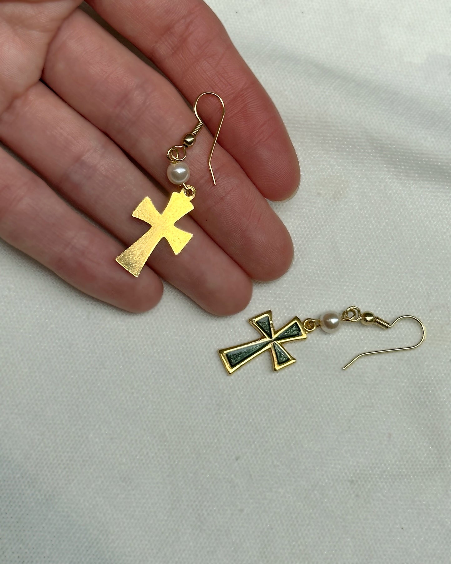 Vintage Cross Dangle Earrings