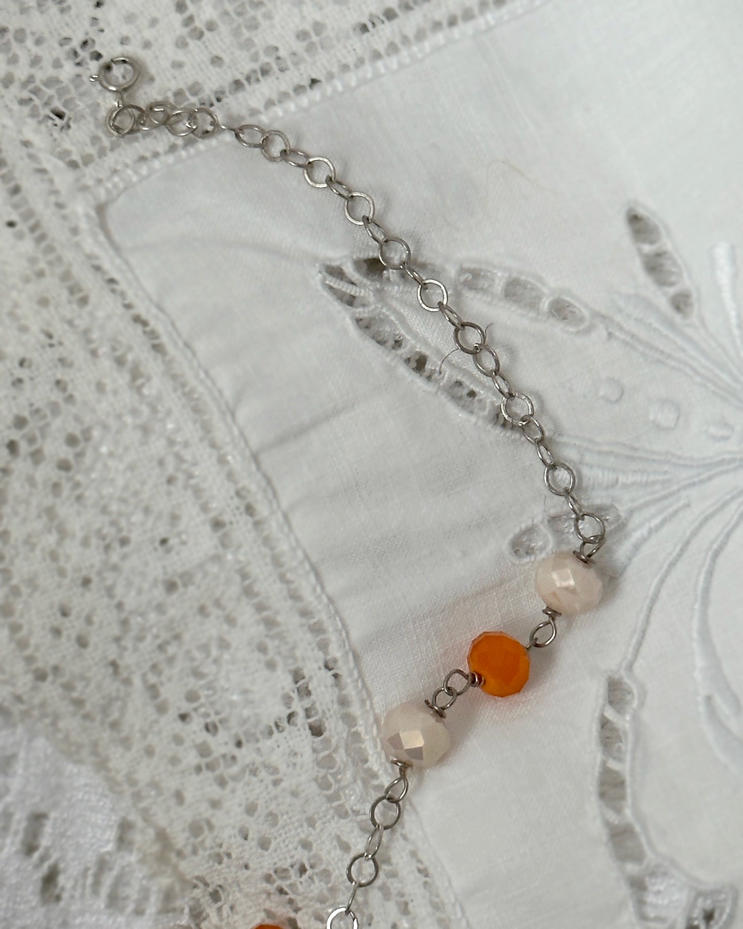 Vintage 1950s Crystal Waterfall Necklace