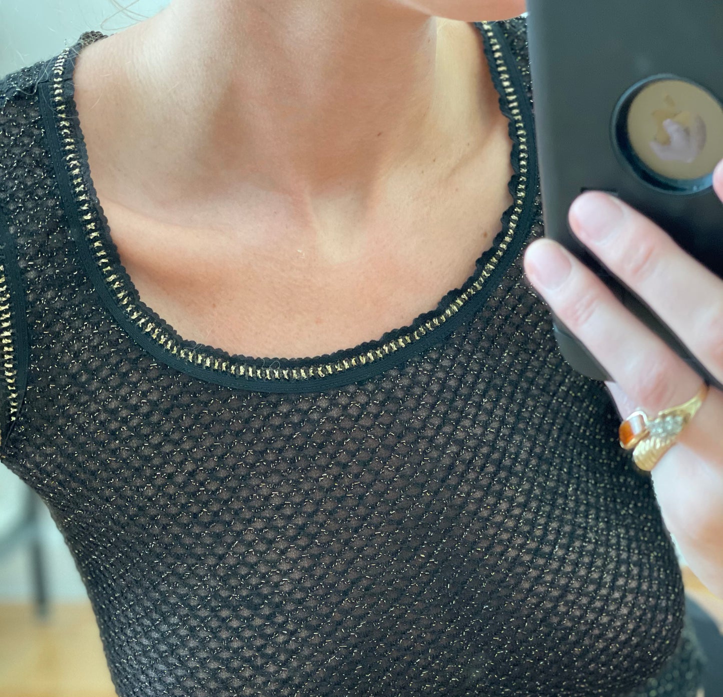 Vintage DOLCE & GABBANA Black Metallic Top