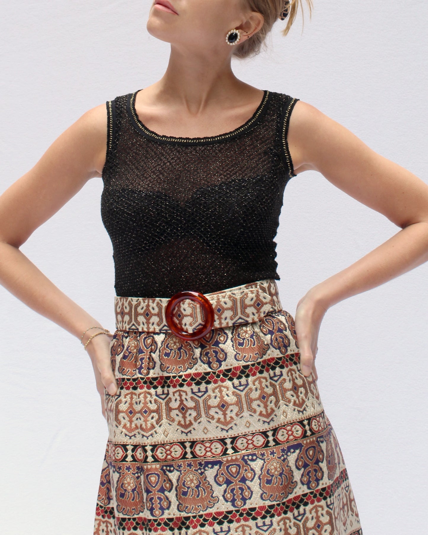 Vintage DOLCE & GABBANA Black Metallic Top