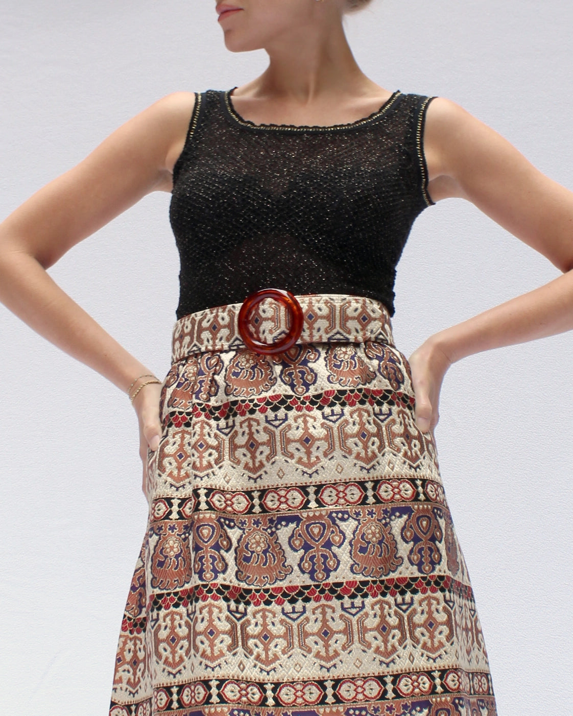 Vintage DOLCE & GABBANA Black Metallic Top