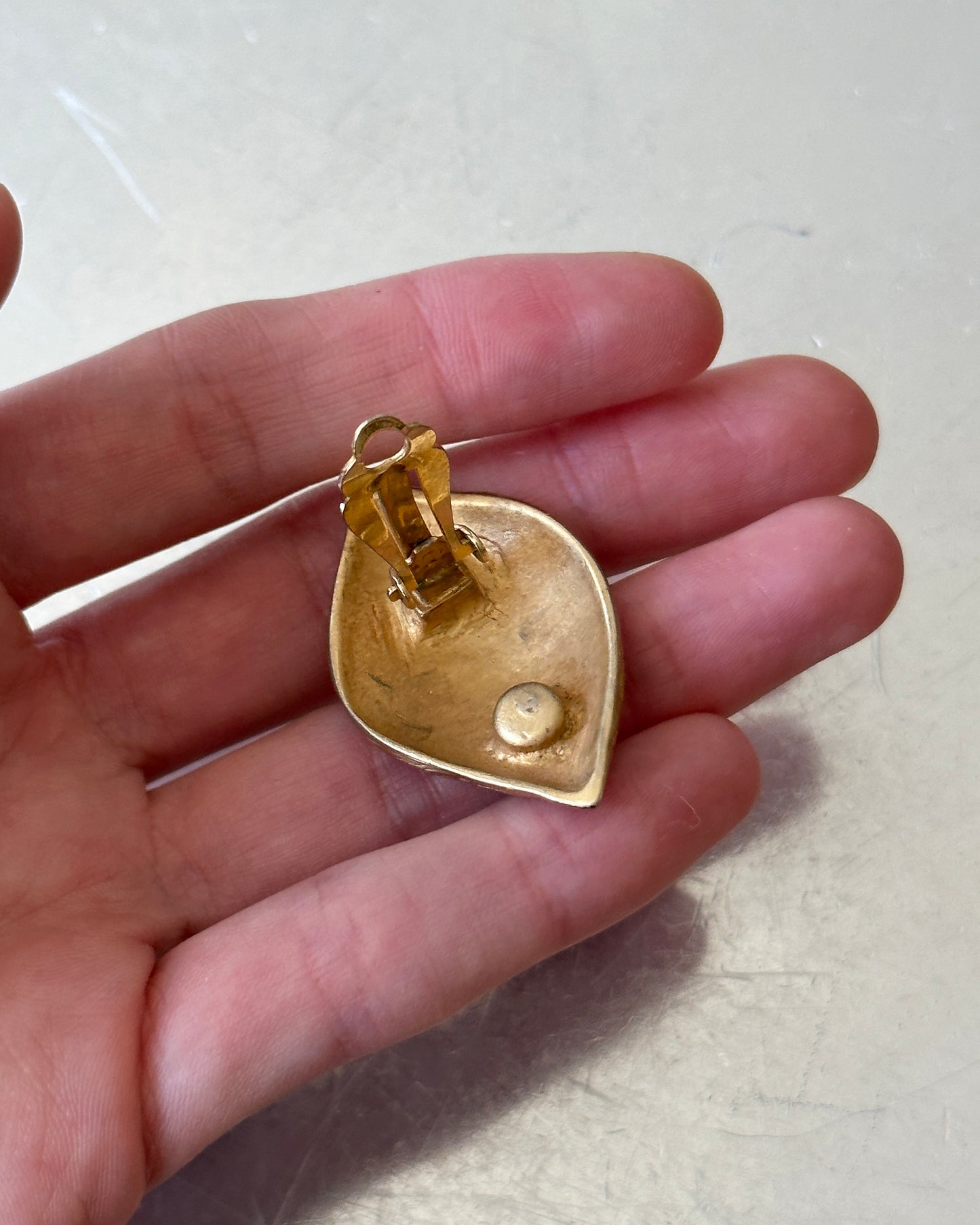 Vintage Donna Karan Gold Leaf Earrings