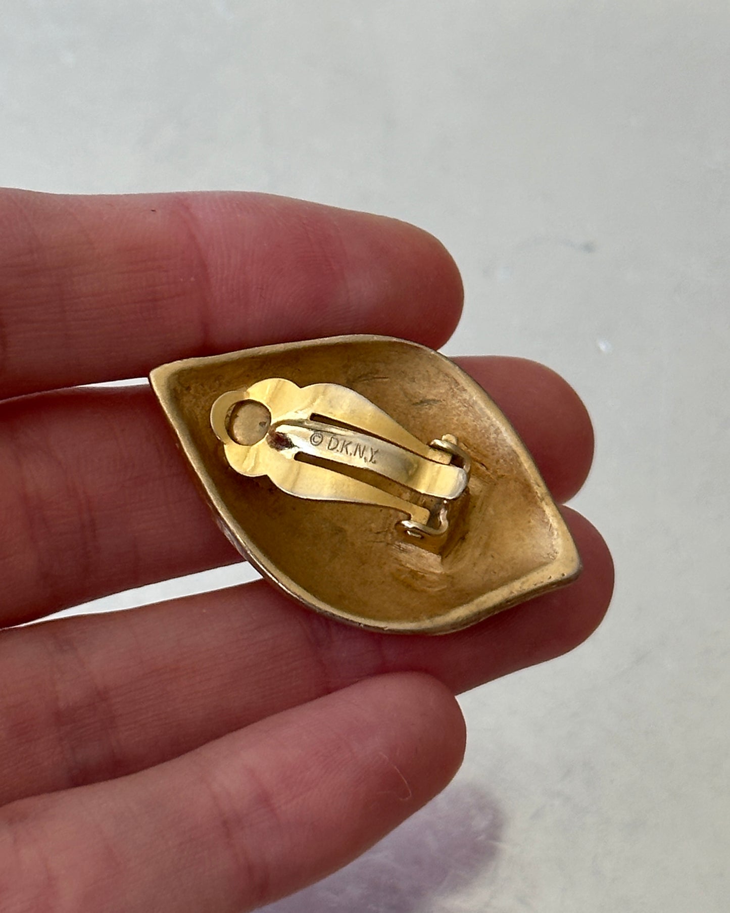 Vintage Donna Karan Gold Leaf Earrings